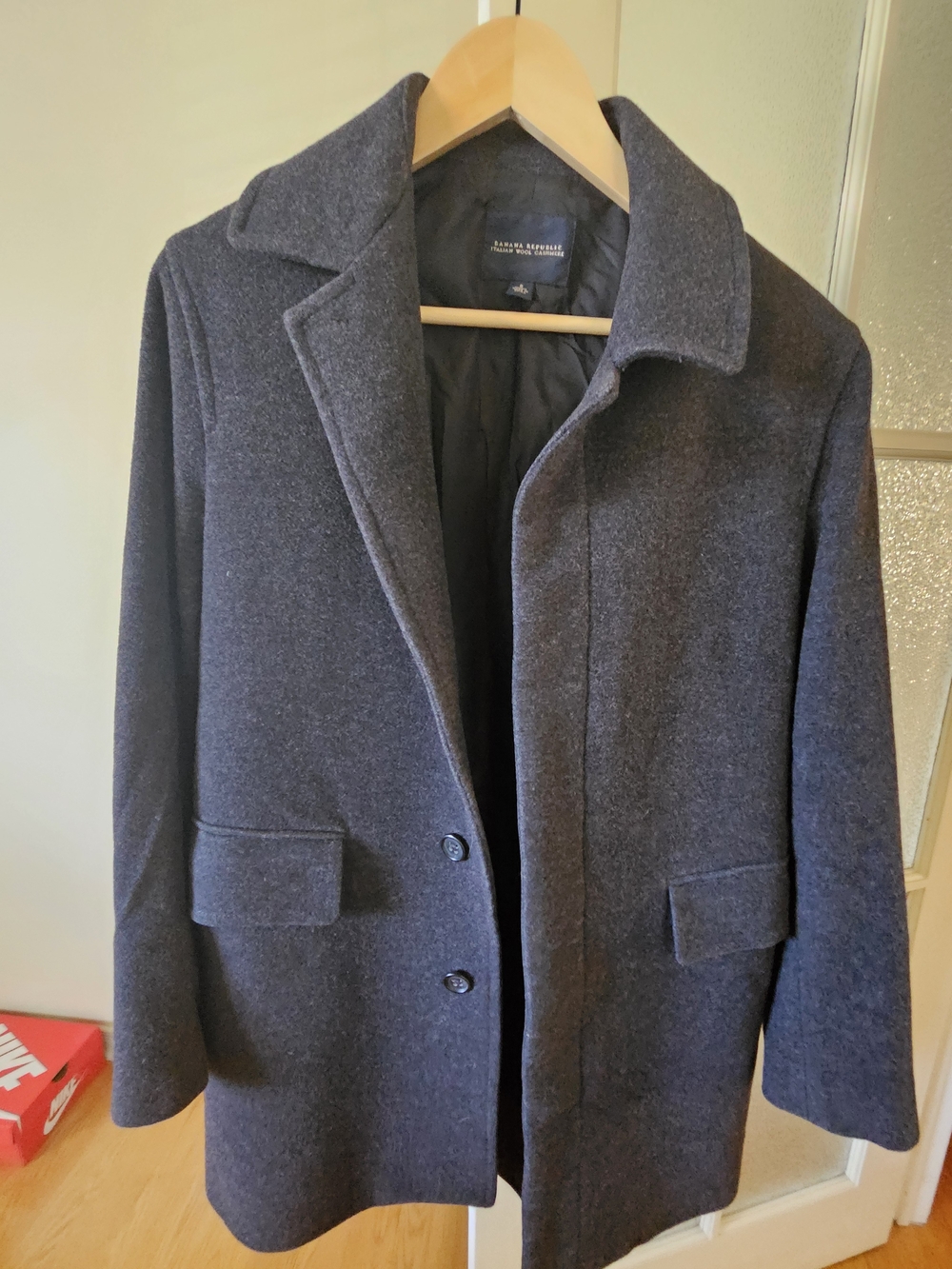 Banana Republic Men's Dark Gray Wool Cashmere Overcoat